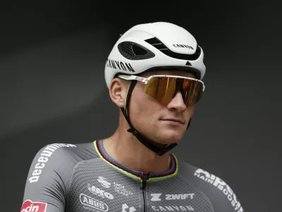 Cycling - Tour de France - Stage 15 - Muret to Carcassonne - Muret, France - July 20, 2025 Alpecin-Deceuninck's Mathieu Van Der Poel before the start of Stage 15 REUTERS/Benoit Tessier