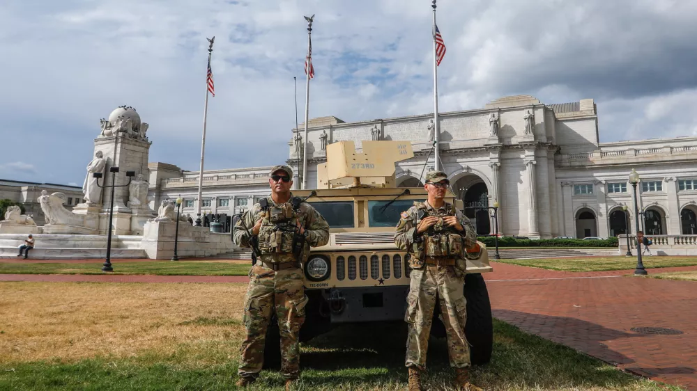 WASHINGTON, UNITED STATES - AUGUST 24: Members of the National Guard are seen at Union Station on August 24, 2025, in Washington D.C., United States. Yasin Ozturk / AnadoluNo Use USA No use UK No use Canada No use France No use Japan No use Italy No use Australia No use Spain No use Belgium No use Korea No use South Africa No use Hong Kong No use New Zealand No use Turkey