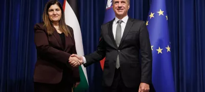 Ljubljana, predsedniska palaca.Obisk palestinske ministrice za zunanje zadeve in izseljence Varsen Agabekjan Sahin.Sprejem pri predsedniku vlade Robertu Golobu.