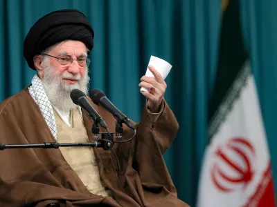 FILED - 01 January 2025, Iran, Tehran: Iranian Supreme Leader Ayatollah Ali Khamenei speaks during a ceremony in Tehran. Photo: -/Iranian Supreme Leader's Office/dpa - ATTENTION: editorial use only and only if the credit mentioned above is referenced in full