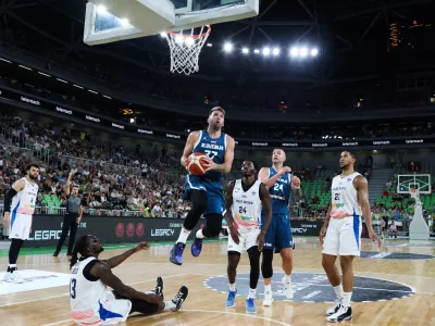 - Luka Dončič,- 20.08.2025. - Pripravljalna tekma v košarki Slovenija - Velika Britanija pred odhodom na Evropsko prvenstvo na Poljskem.//FOTO: Bojan Velikonja