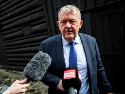 FILE PHOTO: Danish Foreign Minister Lars Loekke Rasmussen arrives for the contact committee meeting between Denmark, Greenland and the Faroe Islands, in the Faroe Islands, June 17, 2025. Ritzau Scanpix/Ida Marie Odgaard/via REUTERS  ATTENTION EDITORS - THIS IMAGE WAS PROVIDED BY A THIRD PARTY. DENMARK OUT. NO COMMERCIAL OR EDITORIAL SALES IN DENMARK./File Photo