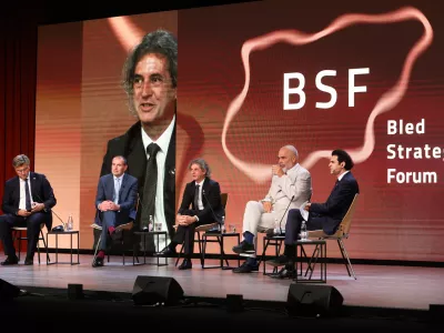 - Panel voditeljev,- islandski predsednik Gudni Johannesson.- predsednik vlade dr. Robert Golob.- predsednik Hrvaške vlade Andrej Plenković,- predsednik Albanske vlade Edi Rama- 29.08.2022 - 17. Blejski strateški forum – BSF Bled 2022 pod naslovom Vladavina moči ali moč pravil, posvečen predvsem ruski agresiji na Ukrajino in njenim posledicam. //FOTO: Bojan Velikonja