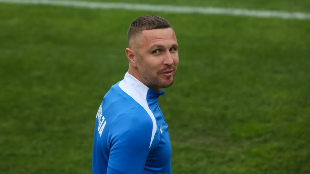 - Jasmin Kurtič,- 07.10.2024. - Tiskovna konferenca in trening slovenske nogometne reprezentance pred tekmo Konferenčne lige z Norveško.//FOTO: Bojan Velikonja