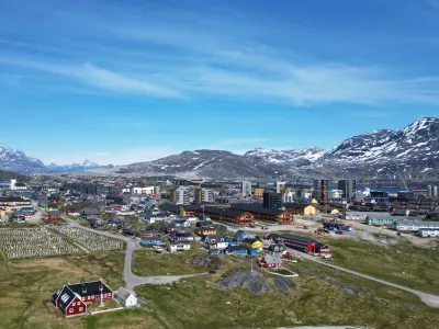 FILE - A view of houses in Nuuk, Greenland, Sunday, June 22, 2025. (AP Photo/Kwiyeon Ha, File)
