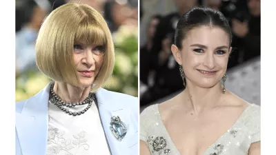 Anna Wintour appears at The Metropolitan Museum of Art's Costume Institute benefit gala in New York on May 5, 2025, left, and Chloe Malle appears at The Metropolitan Museum of Art's Costume Institute benefit gala in New York on May 1, 2023. (Photos by Evan Agostini/Invision/AP)