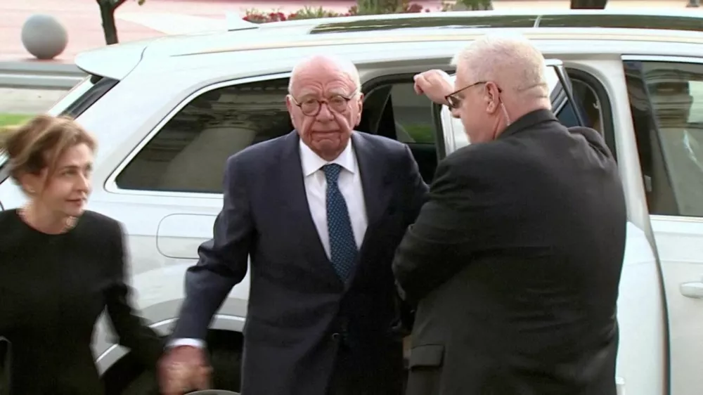 FILE PHOTO: Rupert Murdoch arrives at the court for the hearing on the contentious matter of succession of Murdoch's global television and publishing empire, in Reno, Nevada, U.S., September 16, 2024, in this still image obtained from a video. REUTERS TV via REUTERS/File Photo