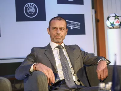 Aleksander Čeferin predsednik UEFA8.11.2024 - pogovor s predsednikom Uefe Aleksandrom Čeferinom o izzivih evropskega nogometa, ki ga pripravljajo Litteralis, Inštitut za ustavno pravo, Študentsko društvo PandaFOTO: LUKA CJUHA