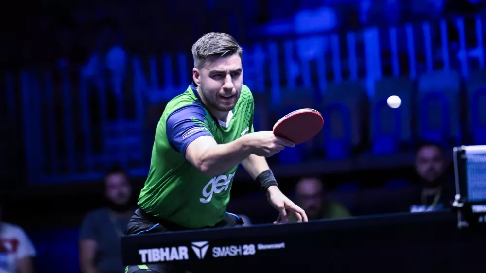 22.06.2025 - polfinale: Darko Jorgić VS Felix Lebrun, domači namiznoteniški turnir WTT Star Contender v Ljubljani FOTO: Nik Erik Neubauer