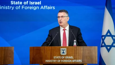 Israel's Foreign Minister Gideon Saar attends a press conference with the Danish Foreign Minister (not pictured) in Jerusalem September 7, 2025. Ritzau Scanpix/Ida Marie Odgaard/via REUTERS  ATTENTION EDITORS - THIS IMAGE WAS PROVIDED BY A THIRD PARTY. DENMARK OUT. NO COMMERCIAL OR EDITORIAL SALES IN DENMARK.