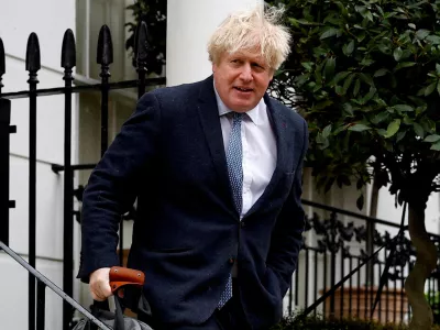 FILE PHOTO: Former British Prime Minister Boris Johnson leaves his home, in London, Britain March 21, 2023. REUTERS/Peter Nicholls/File Photo