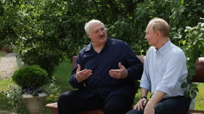 01 August 2025, Russia, Valaam: Belarusian President Alexander Lukashenko (L) and Russia's President Vladimir Putin visit Smolensk Skete of Valaam Monastery. Photo: Gavriil Grigorov/TASS via ZUMA Press/dpa