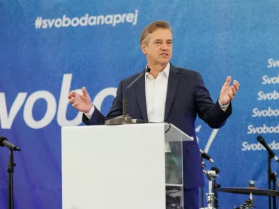 Radomlje, Arboretum Volcji potok.Festival Svobode stranke Gibanje Svoboda.Predsednik vlade Robert Golob. / Foto: Nebojsa Tejic/sta