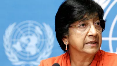 UN High Commissioner for Human Rights Navi Pillay speaks during a news conference for a report on "the right to privacy in the digital age" at the United Nations in Geneva, July 16, 2014. REUTERS/Pierre Albouy