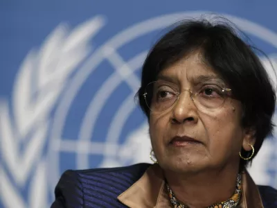 U.N. High Commissioner for Human Rights Navi Pillay looks on during a news conference at the United Nations European headquarters in Geneva December 1, 2011. REUTERS/Denis Balibouse (SWITZERLAND - Tags: POLITICS)