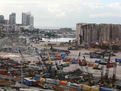 FILE PHOTO: A view shows the site of the Aug. 4 explosion at Beirut port, in Beirut, Lebanon December 9, 2020. Picture taken December 9, 2020. REUTERS/Mohamed Azakir/File Photo
