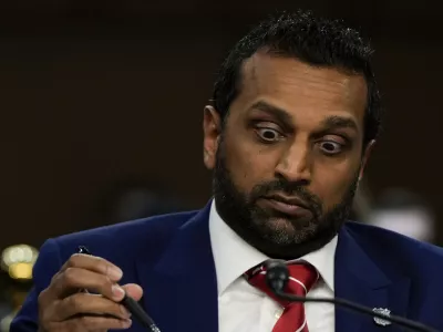 FBI Director Kash Patel appears before the Senate Judiciary Committee for his first oversight hearing, Tuesday, Sept. 16, 2025, at the Capitol in Washington. (AP Photo/Julia Demaree Nikhinson)