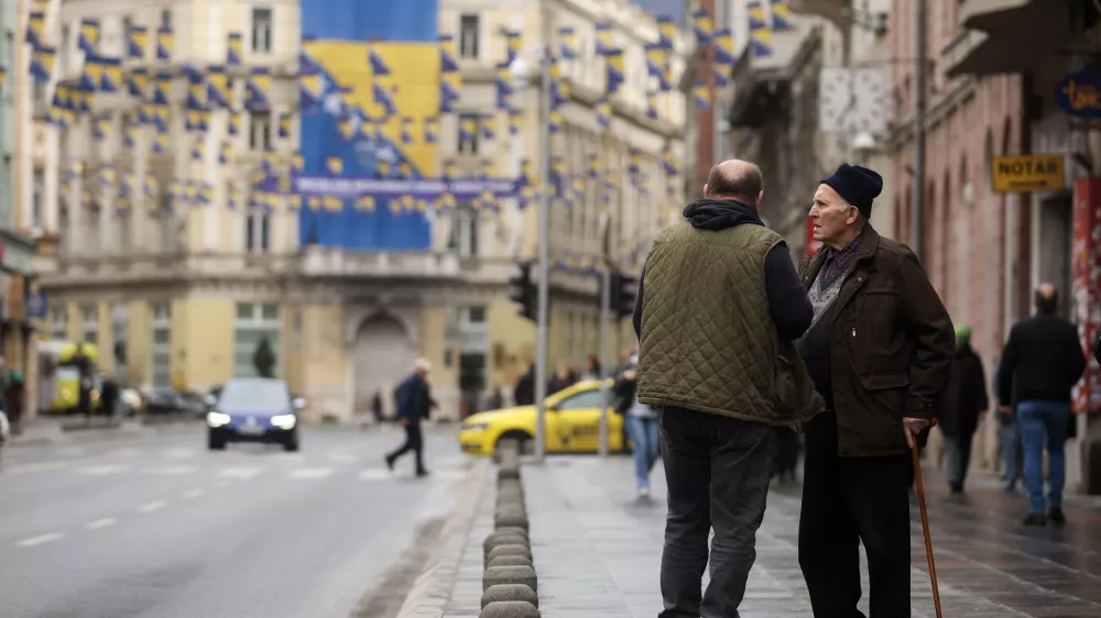 27.02.2025., Sarajevo, Bosna i Hercegovina - Povodom Dana nezavisnosti Bosne i Hercegovine ulice u Sarajevu su ukrasene zastavama BiH. Photo: Armin Durgut/PIXSELL