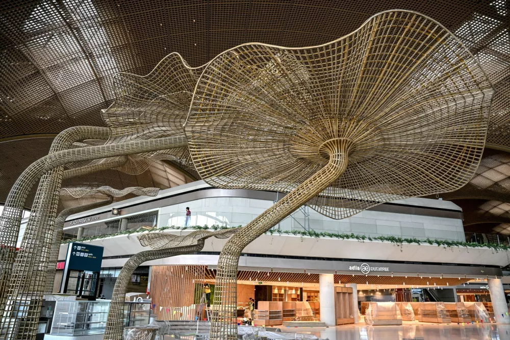 A general view shows the newly built Techo International Airport in Kandal province on August 11, 2025.,Image: 1028839727, License: Rights-managed, Restrictions:, Model Release: no Kambodža, letališče, mednarodno letališče Techo / Foto: Profimedia