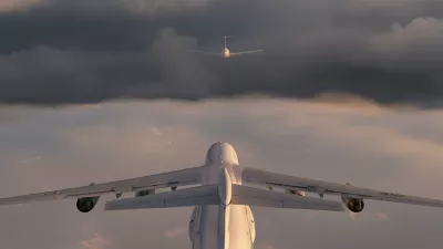 Ilustracija zadnjih minut leta. Il-76 se je vzpenjal, boeing 747 spuščal. / Foto: Gemini