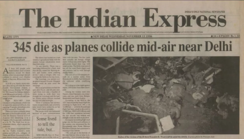 Naslovnica časnika The Indian Express iz tistega časa. / Foto: Dokumentacija