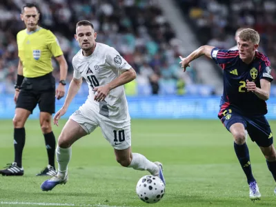 Timi Max Elšnik- 05.09.2025 - nogomet - prvi krog kvalifikacij za SP - Slovenija: Švedska//FOTO: Jaka Gasar