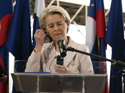 predsednica Evropske komisije Ursula von der Leyen- 1.1.2023 &ndash; Vstop Hrva&scaron;ke v schengensko in evrsko območje.//FOTO: Nik Erik Neubauer