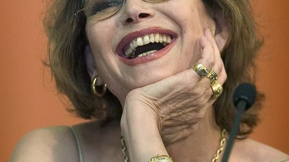 20080414 - ROMA- ACE- CARDINALE: 70 ANNI, UNA VITA PRIVILEGIATA E TANTA ENERGIA. L'attrice Claudia Cardinale in una foto d'archivio dell'1 giugno 2004. ANSA ARCHIVIO / Jos&eacute; Manuel Vidal / DC