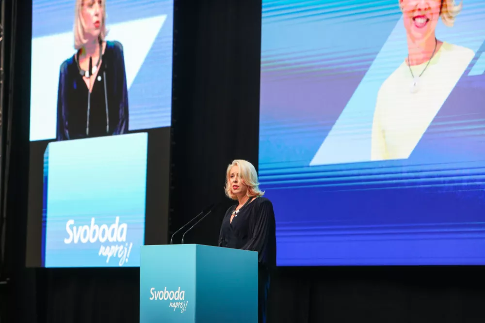 - Urška Klakočar Zupančič, Predednica DZRS,- 19.09.2025. - 5. Kongres Gibanja Svoboda v Kopru.//FOTO: Bojan Velikonja