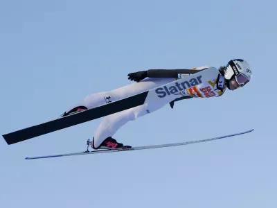 Nordic Combined - FIS Nordic Combined World Cup - Lahti, Finland - March 21, 2025 Slovenia's Nika Prevc in action during women's HS130 ski jumping competition Pepe Korteniemi/Lehtikuva via REUTERS ATTENTION EDITORS - THIS IMAGE WAS PROVIDED BY A THIRD PARTY. NO THIRD PARTY SALES. NOT FOR USE BY REUTERS THIRD PARTY DISTRIBUTORS. FINLAND OUT. NO COMMERCIAL OR EDITORIAL SALES IN FINLAND.