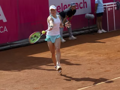 Tamara Zidanšek- 16.09.2023 - Kongresni trg- arena Mima Javševec - ženski teniški turnir WTA Ljubljana, tenis - finale mednarodnega ženskega turnirja //FOTO: Luka Cjuha