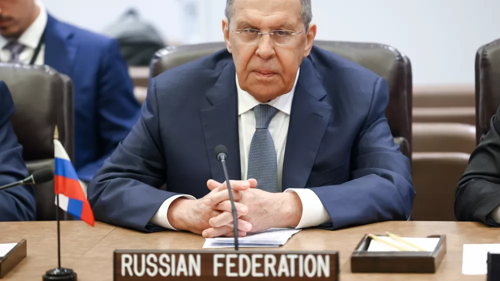 25 September 2025, US, New York: Russia's Minister of Foreign Affairs Sergei Lavrov attends a meeting with the foreign ministers of member states of the Sahel Alliance on the sidelines of the UN General Assembly in New York. Photo: Russian Foreign Ministry Press S/TASS via ZUMA Press/dpa