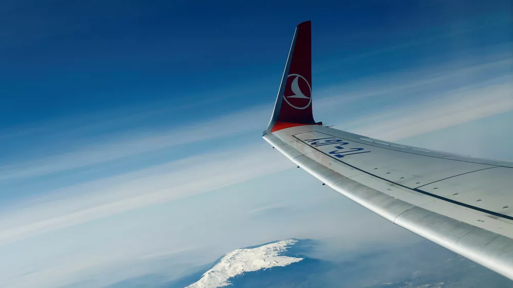﻿FILE PICTURE - The logo of Turkish Airlines (THY) is pictured on the wing of a Boeing 737-800 aircraft after it took off from Ataturk International airport in Istanbul, Turkey, March 24, 2017. REUTERS/Murad Sezer/File PIcture