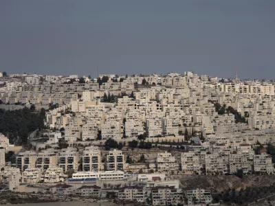 FILE - The Israeli settlement of Har Homa, seen from the West Bank city of Bethlehem, Tuesday, Dec. 17, 2024. (AP Photo/Mahmoud Illean, file)