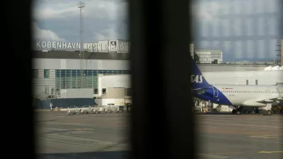 A SAS plane is parked on the tarmac of Copenhagen Airport in Copenhagen, Denmark September 29, 2025. REUTERS/Leonhard Foeger