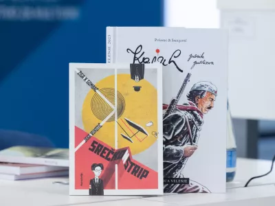 Ljubljana, ministrstvo za kulturo.Novinarska konferenca, na kateri sta ministrica za kulturo Asta Vrecko in direktorica Javne agencije za knjigo RS Katja Stergar predstavili nov projekt Nacionalni dan stripa.