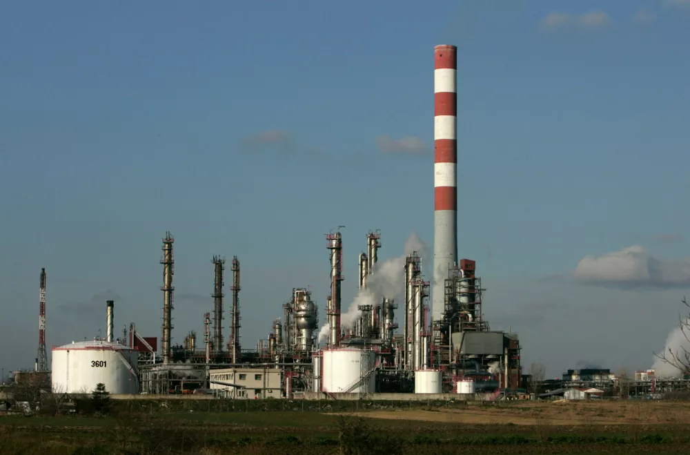 FILE - NIS Jugopetrol oil refinery in Pancevo, Serbia, Dec. 24, 2008. (AP Photo/Darko Vojinovic, File)