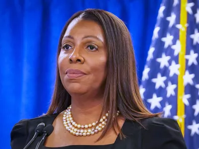 FILE - New York Attorney General Letitia James speaks during a press briefing, Feb. 16, 2024, in New York. (AP Photo/Bebeto Matthews, File)
