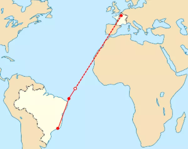 Predvidena pot letala / Foto: Mysid/wikipedia