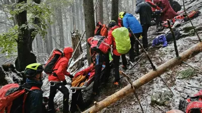 Radovljiški gorski reševalci so pomagali pohodnici, na katero je padlo drevo. 