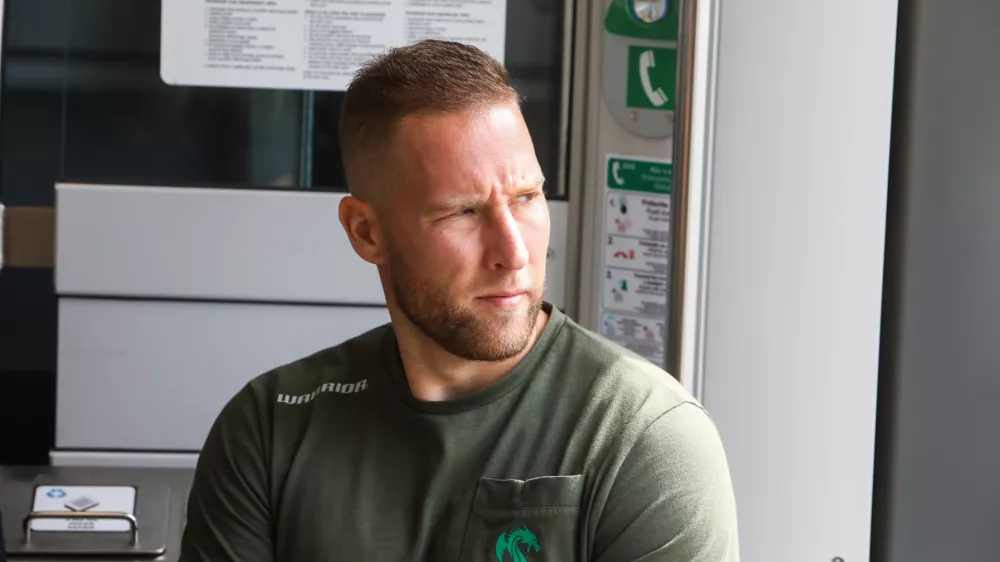 - Robert Sabolič, kapetan, - 09.09.2025. - Novinarska konferenca ljubljanskega hokejskega kluba Olimpija pred začetkom nove tekmovalne sezone v mednarodni ligi ICEHL//FOTO: Bojan Velikonja