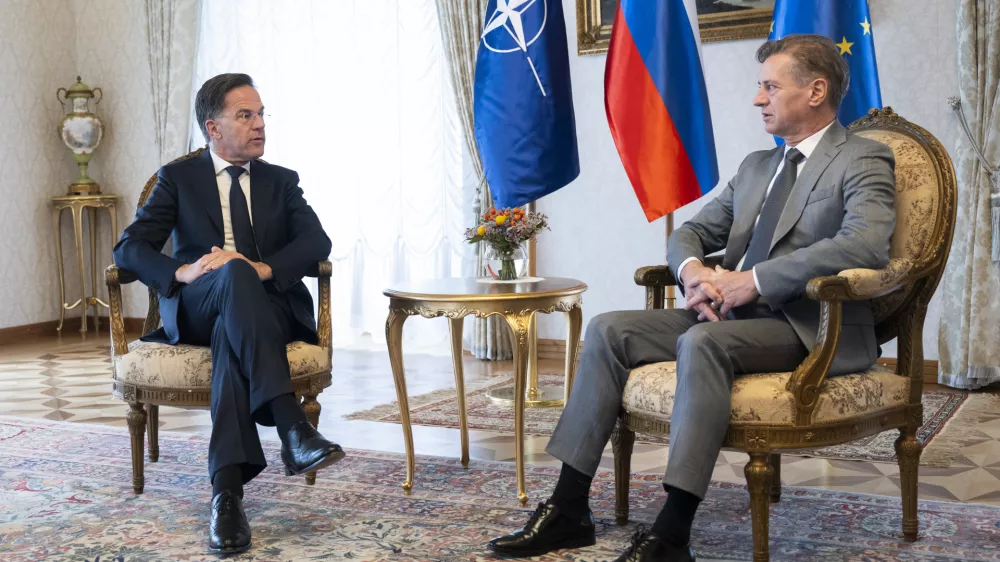 Robert GolobMark Rutte13.10.2025 - Uradni obisk generalnega sekretarja zveze NATOFOTO: Nik Erik Neubauer