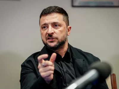 FILED - 23 September 2025, US, New York: Ukrainian President Volodymyr Zelensky speaks to journalists after his meeting with US President Donald Trump on the sidelines of the general debate of the UN General Assembly. Photo: Kay Nietfeld/dpa