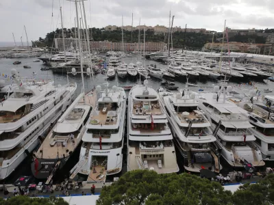 ﻿Yachts are showing at the 24th edition of the Monaco Yacht Show, Wednesday, Sept. 25, 2013, in Monaco.The Monaco Yacht Show, taking place at Port Hercules in Monaco, is the only boat show devoted exclusively to luxury yachting. (AP Photo/Lionel Cironneau)