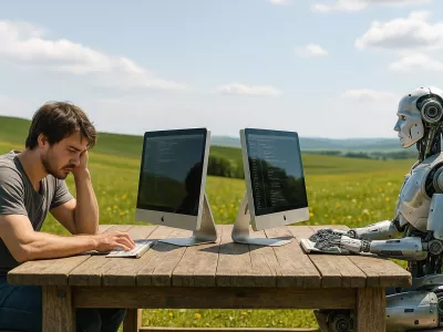 Prednost umetne inteligence v tekmovanju s človekom je tudi to, da se umetna inteligenca ne utrudi. Slika je nastala s pomočjo umetne inteligence. 