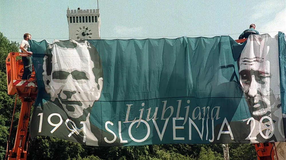 Bush - Putin, ljubljanski grad, plakat, Slovenija - Ljubljana