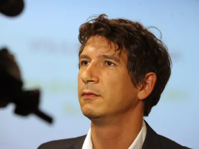 dosedanji predsednik DNS Grega Repovž - Volilna skupščina DNS - Društvo novinarjev Slovenije, na kateri so poleg organov društva volili tudi novega predsednika.   //FOTO: Luka Cjuha