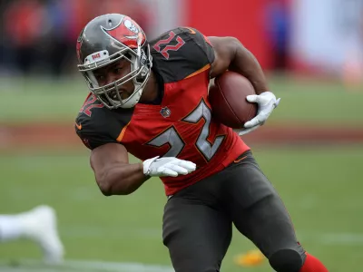 FILE - Tampa Bay Buccaneers running back Doug Martin (22) during the second half of an NFL football game against the New York Jets Sunday, Nov. 12, 2017, in Tampa, Fla. (AP Photo/Jason Behnken,File)