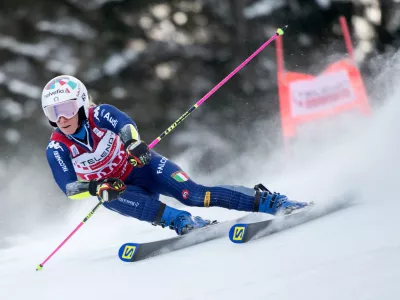 ﻿17 January 2021, Slovenia, Kranjska Gora: Italy's Marta Bassino competes in the Women's Giant Slalom race at the FIS Alpine Skiing World Cup in Kranjska Gora. Photo: Martin Baumann/TASR/dpa