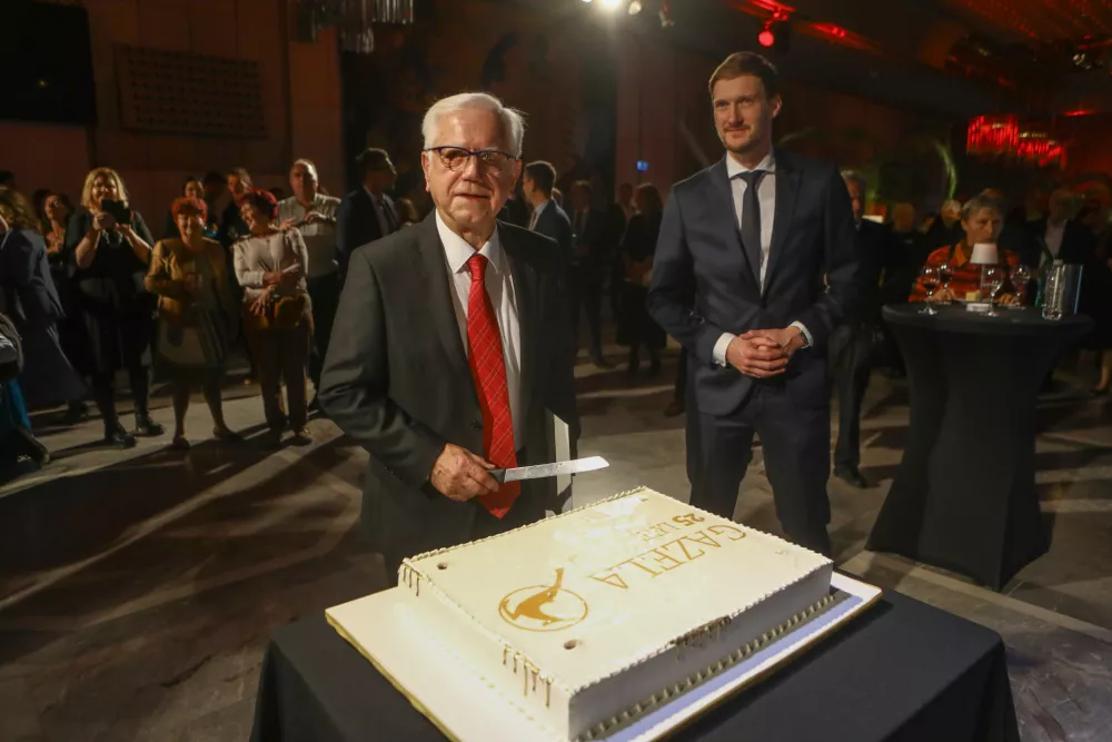 Bogomir Strašek, Simon Mesec23.10.2025 - Gazela 2025 - sklepna prireditev Slovenska gazela 2025 v organizaciji časnika Dnevnik, slavnostna razglasitev zlate Gazele za leto 2025. Cankarjev dom //FOTO: Luka Cjuha